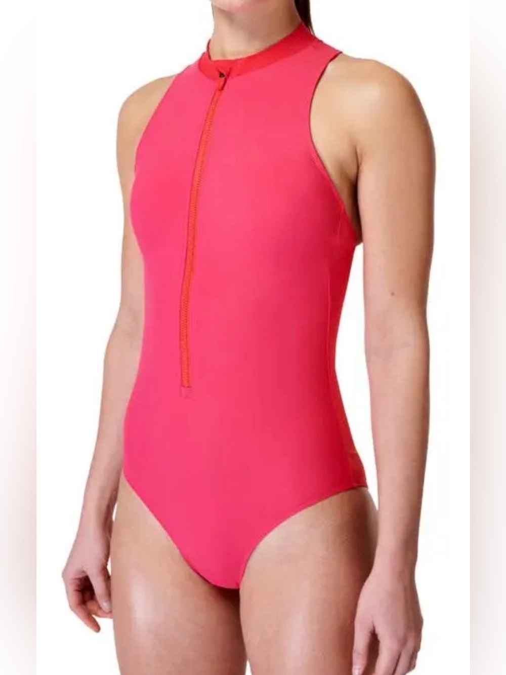 Sweaty Betty Vista Xtra Life Racerback One-Piece Swimsuit S Pink Zip